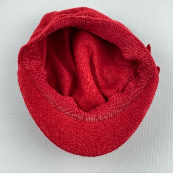 Next Wool Blend Cloche Hat Red with Flower Detail Solid Brim - Picture 6 of 9